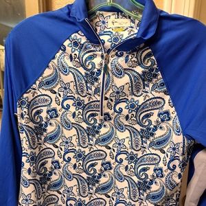 (S/P) Greg Norman Women's LS (PLAY Dry) 100% Polyester Half zip pullover shirt